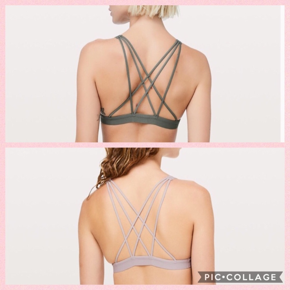 2 lululemon a little closer bralette sz L&M w/ bag